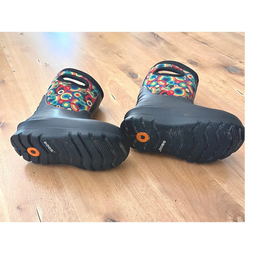 Bogs Kids Neo-Classic Geo Waterproof Winter Boots Black Multi Color Size 9 Kids